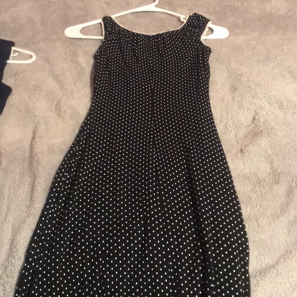 Black dress with white picker dots
